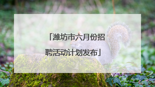 潍坊市六月份招聘活动计划发布