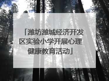 潍坊潍城经济开发区实验小学开展心理健康教育活动