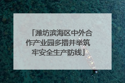 潍坊滨海区中外合作产业园多措并举筑牢安全生产防线