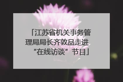 江苏省机关事务管理局局长齐敦品走进“在线访谈”节目