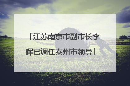 江苏南京市副市长李晖已调任泰州市领导