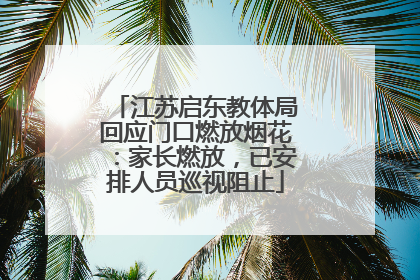 江苏启东教体局回应门口燃放烟花：家长燃放，已安排人员巡视阻止