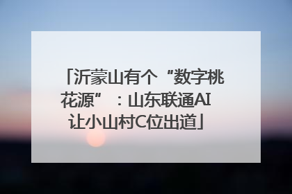 沂蒙山有个“数字桃花源”：山东联通AI让小山村C位出道