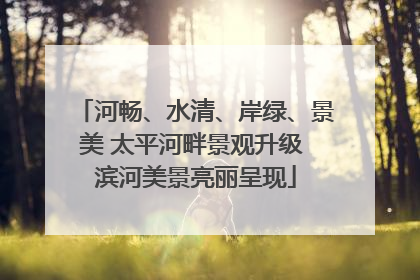 河畅、水清、岸绿、景美 太平河畔景观升级 滨河美景亮丽呈现