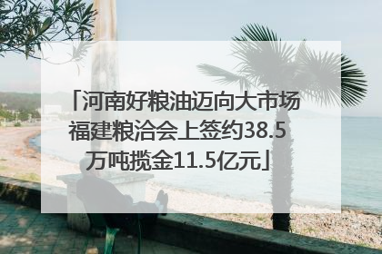 河南好粮油迈向大市场 福建粮洽会上签约38.5万吨揽金11.5亿元