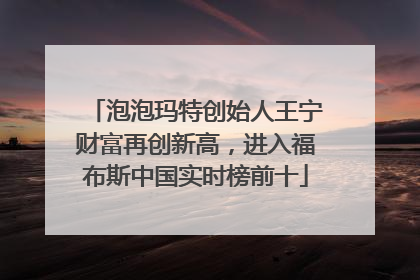 泡泡玛特创始人王宁财富再创新高，进入福布斯中国实时榜前十