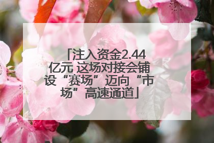 注入资金2.44亿元 这场对接会铺设“赛场”迈向“市场”高速通道