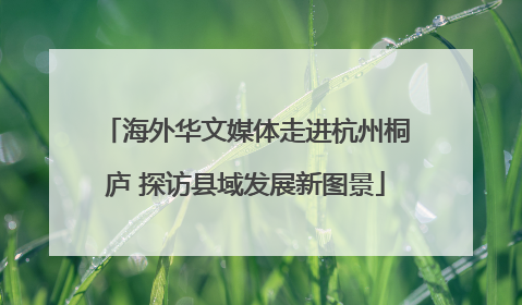 海外华文媒体走进杭州桐庐 探访县域发展新图景