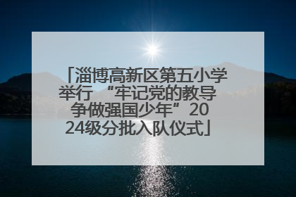 淄博高新区第五小学举行 “牢记党的教导 争做强国少年”2024级分批入队仪式