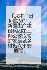深耕“田间警务”，新疆生产建设兵团第二师公安以警护农绘就乡村振兴平安画卷