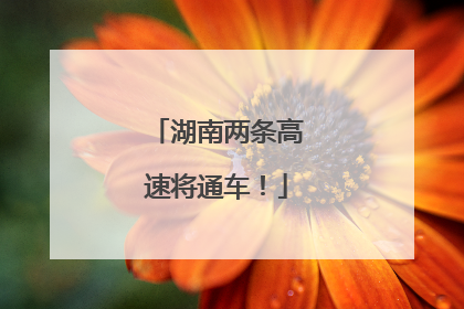 湖南两条高速将通车！