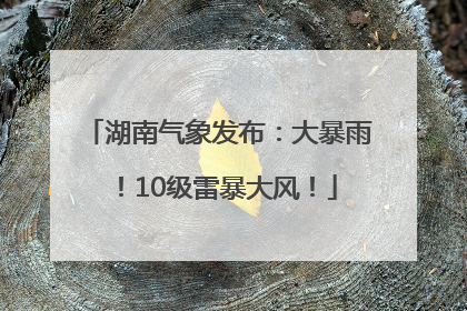 湖南气象发布：大暴雨！10级雷暴大风！