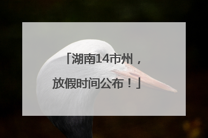 湖南14市州，放假时间公布！