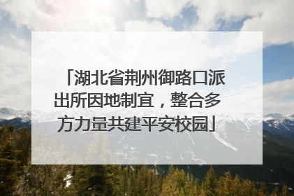 湖北省荆州御路口派出所因地制宜，整合多方力量共建平安校园
