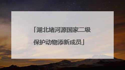 湖北堵河源国家二级保护动物添新成员