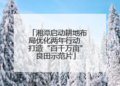 湘潭启动耕地布局优化两年行动 打造“百千万亩”良田示范片
