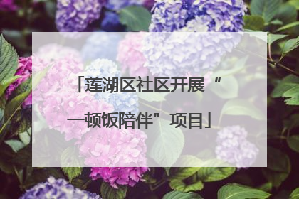 莲湖区社区开展“一顿饭陪伴”项目