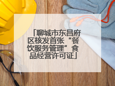 聊城市东昌府区核发首张“餐饮服务管理”食品经营许可证