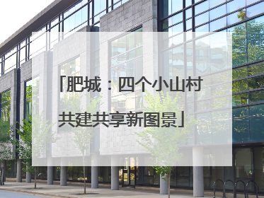 肥城：四个小山村共建共享新图景