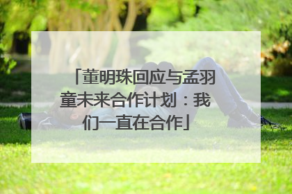 董明珠回应与孟羽童未来合作计划：我们一直在合作