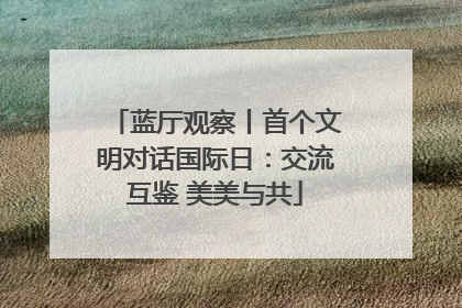 蓝厅观察丨首个文明对话国际日：交流互鉴 美美与共