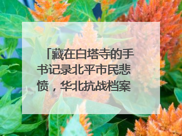 藏在白塔寺的手书记录北平市民悲愤，华北抗战档案首次集中展示