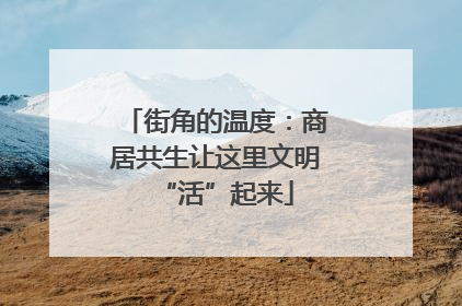 街角的温度：商居共生让这里文明“活”起来