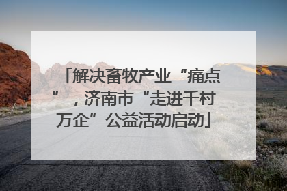 解决畜牧产业“痛点”，济南市“走进千村万企”公益活动启动