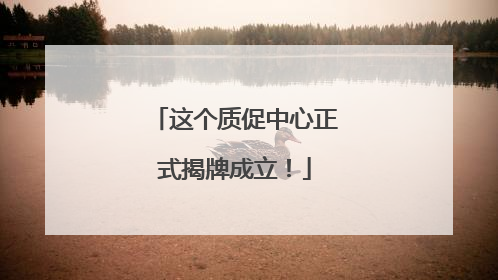 这个质促中心正式揭牌成立！