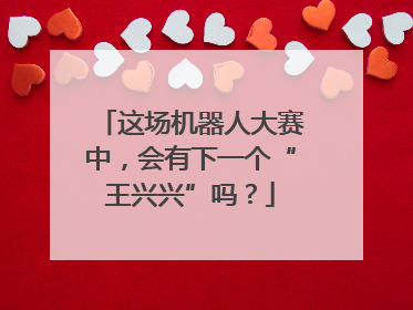 这场机器人大赛中，会有下一个“王兴兴”吗？