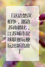 这边楚汉相争，那边苏南德比，江苏城市足球联赛玩梗玩出新高度