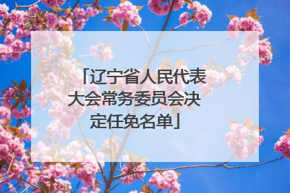 辽宁省人民代表大会常务委员会决定任免名单