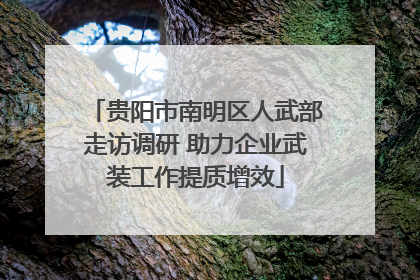 贵阳市南明区人武部走访调研 助力企业武装工作提质增效