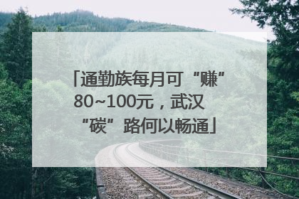 通勤族每月可“赚”80~100元，武汉“碳”路何以畅通