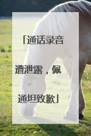 通话录音遭泄露，佩通坦致歉