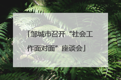 邹城市召开“社会工作面对面”座谈会