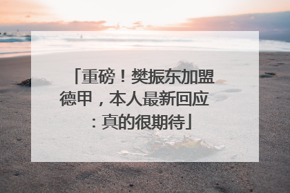 重磅！樊振东加盟德甲，本人最新回应：真的很期待