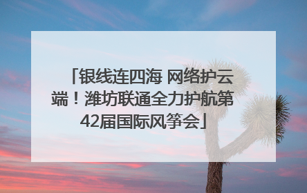 银线连四海 网络护云端！潍坊联通全力护航第42届国际风筝会