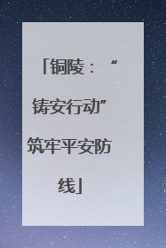 铜陵：“铸安行动”筑牢平安防线