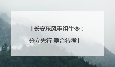 长安东风重组生变：分立先行 整合待考