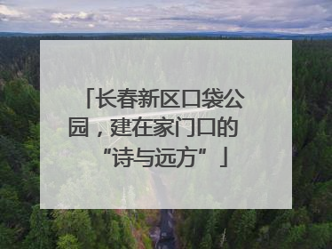 长春新区口袋公园，建在家门口的“诗与远方”