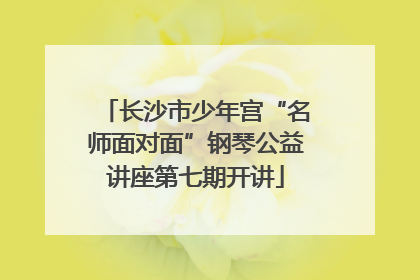 长沙市少年宫“名师面对面”钢琴公益讲座第七期开讲