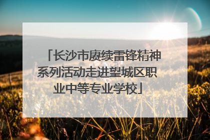 长沙市赓续雷锋精神系列活动走进望城区职业中等专业学校