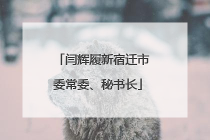 闫辉履新宿迁市委常委、秘书长