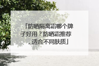 防晒隔离霜哪个牌子好用？防晒霜推荐，适合不同肤质