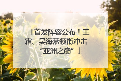 首发阵容公布！王霜、吴海燕领衔冲击“亚洲之巅”