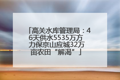高关水库管理局：46天供水5535万方 力保京山应城32万亩农田“解渴”