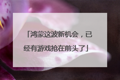 鸿蒙这波新机会，已经有游戏抢在前头了