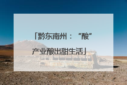 黔东南州：“酸”产业酿出甜生活