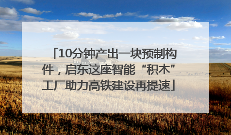 10分钟产出一块预制构件，启东这座智能“积木”工厂助力高铁建设再提速